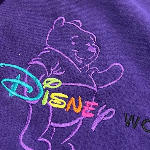 Vintage 90s Disney Land Winnie the Pooh Disney Purple 1990s Sweatshirt - Picture 3 of 5